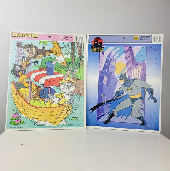 Vintage Looney Tunes and Adventures of Batman Frame-Tray Puzzles Golden Books - Picture 2 of 16